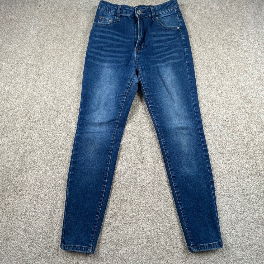 SHEIN Petite Medium Skinny Jeans Dark Wash High Rise Denim Pants 1062